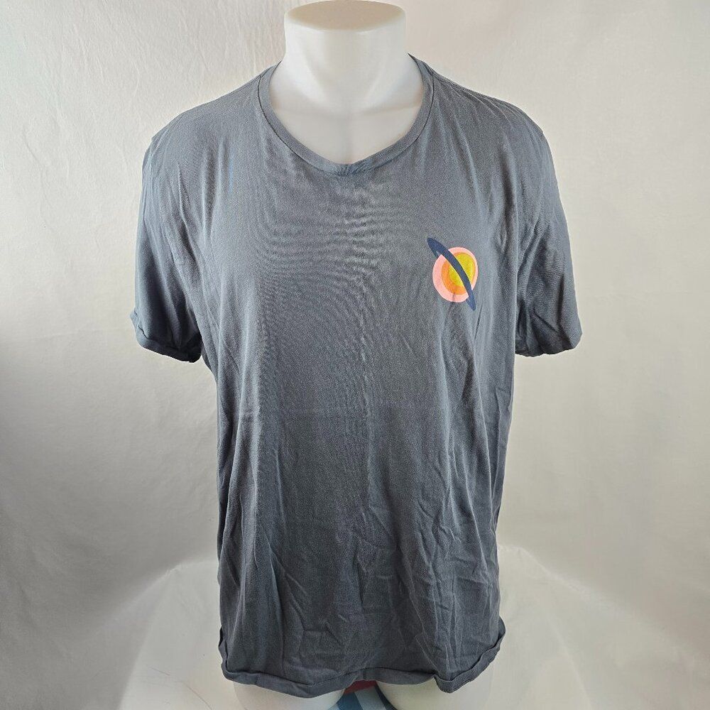 Bonobos T Shirt Mens 2XL Gray Slim Fit Graphic Tee Saturn Planet Logo Cotton